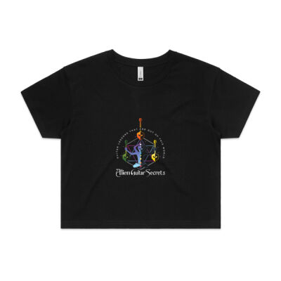 Alien Guitar Secrets Ladies Crop Top Thumbnail